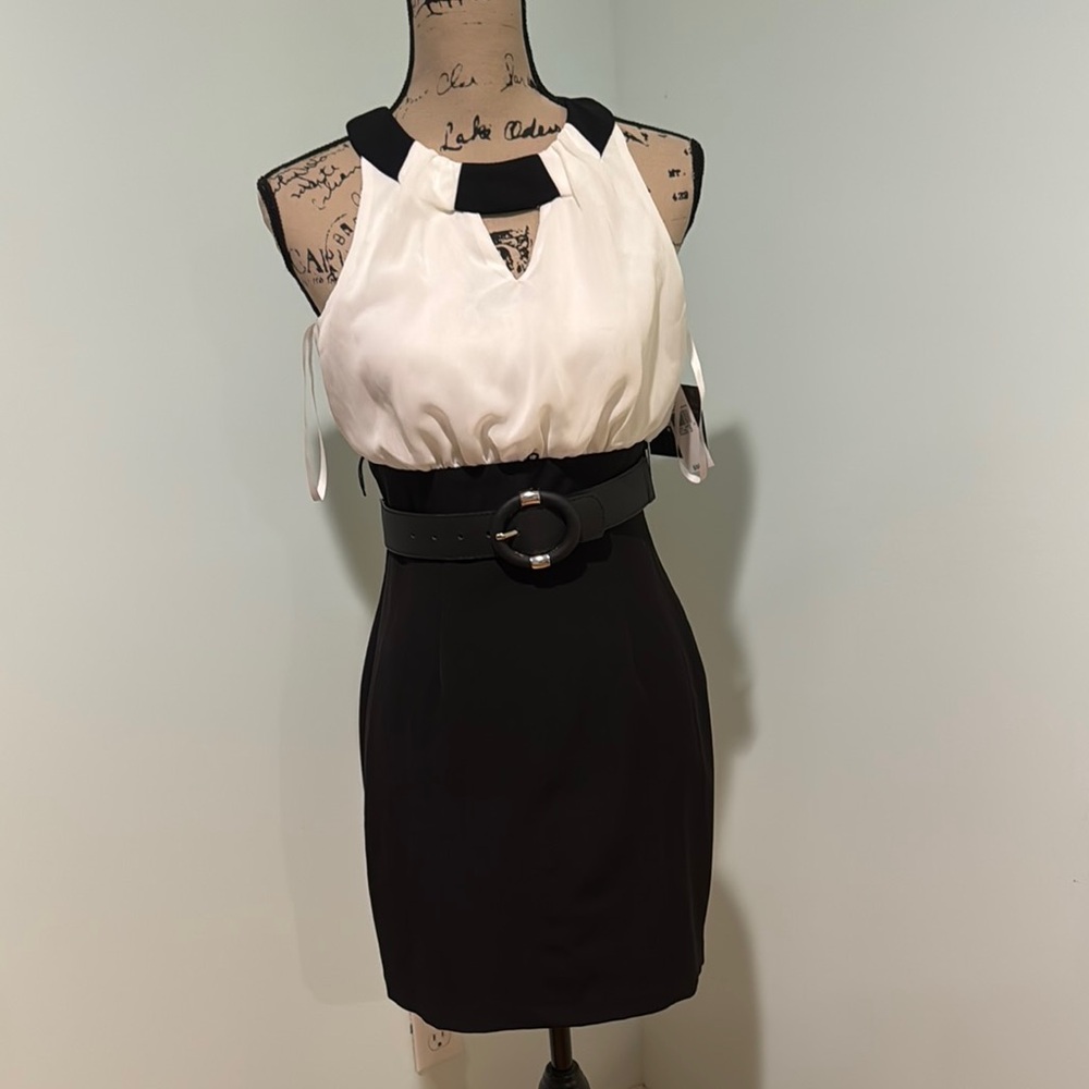 IZ Byer size 3 Elegant Black and White Halter Dress